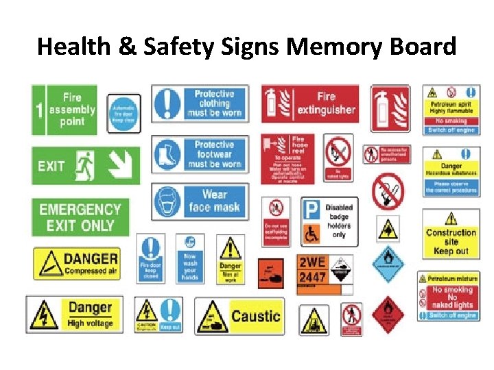 Health & Safety Signs Memory Board Health & Safety Signs Memory Board