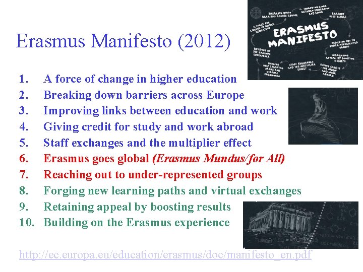 Erasmus Manifesto (2012) 1. 2. 3. 4. 5. 6. 7. 8. 9. 10. A