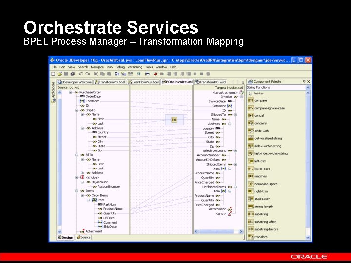 Orchestrate Services BPEL Process Manager – Transformation Mapping 