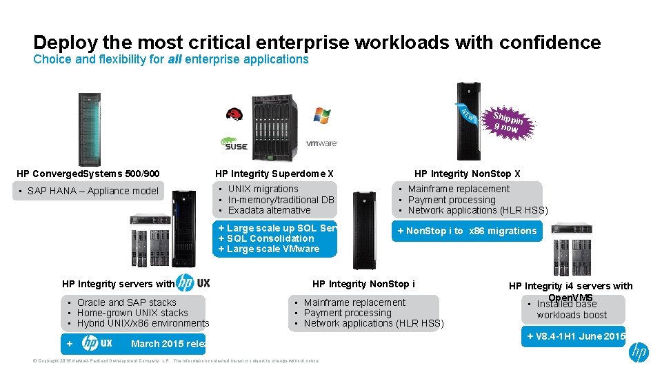 Deploy the most critical enterprise workloads with confidence Choice and flexibility for all enterprise