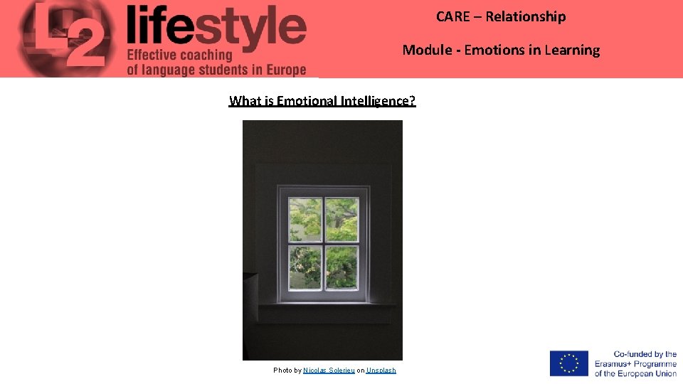 CARE – Relationship Module - Emotions in Learning What is Emotional Intelligence? Photo by