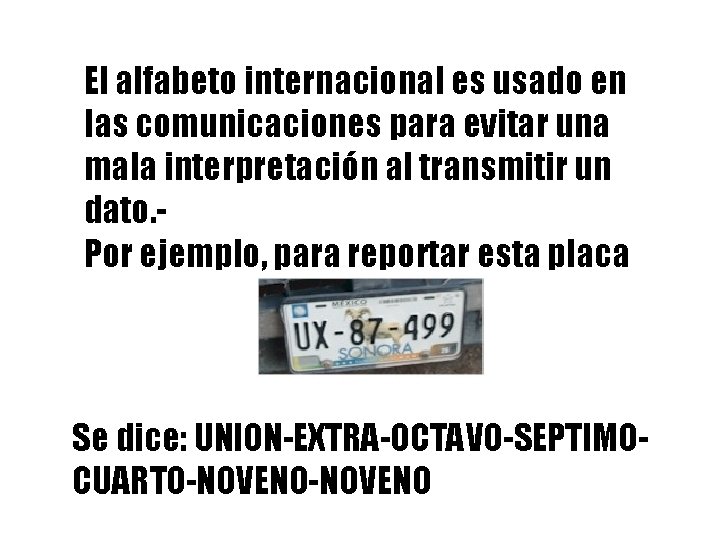 El alfabeto internacional es usado en las comunicaciones para evitar una mala interpretación al