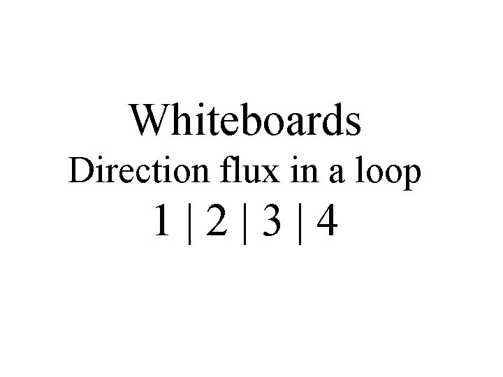 Whiteboards Direction flux in a loop 1|2|3|4 