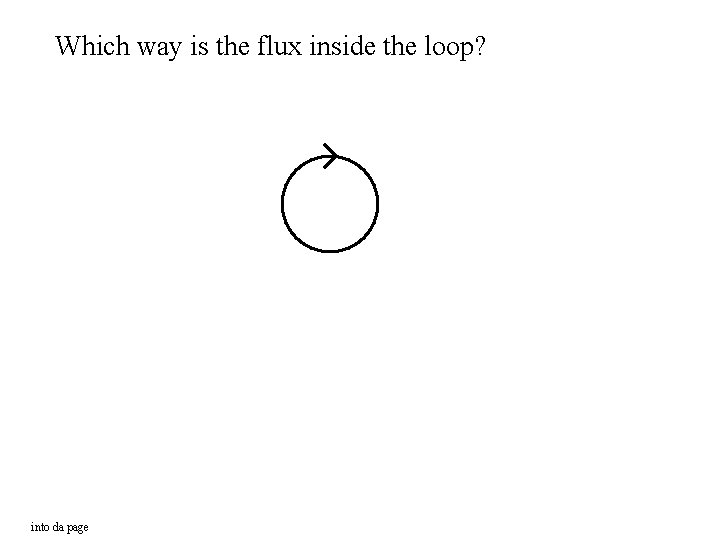Which way is the flux inside the loop? into da page 