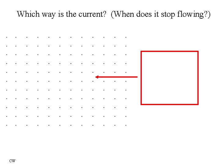 Which way is the current? (When does it stop flowing? ). . . .