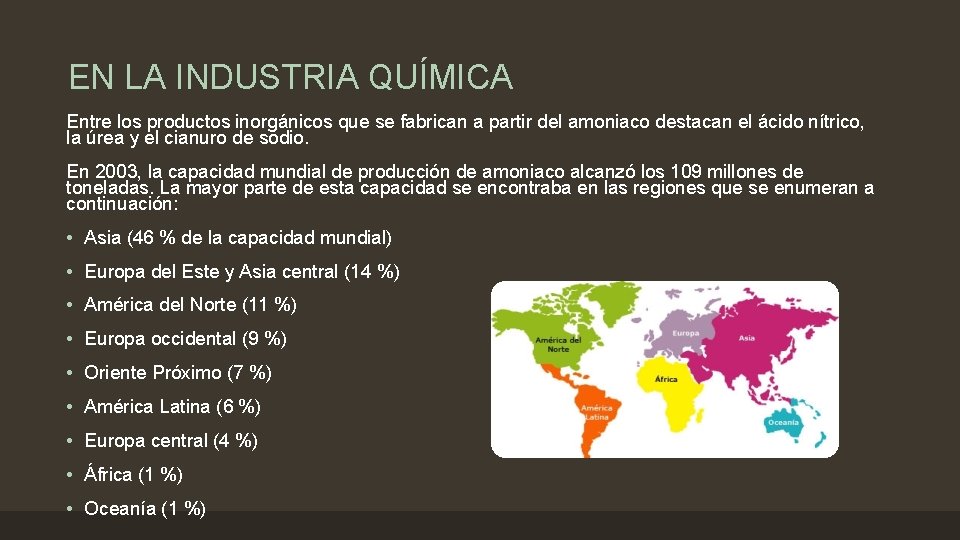 EN LA INDUSTRIA QUÍMICA Entre los productos inorgánicos que se fabrican a partir del