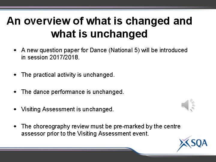 An overview of what is changed and what is unchanged w A new question