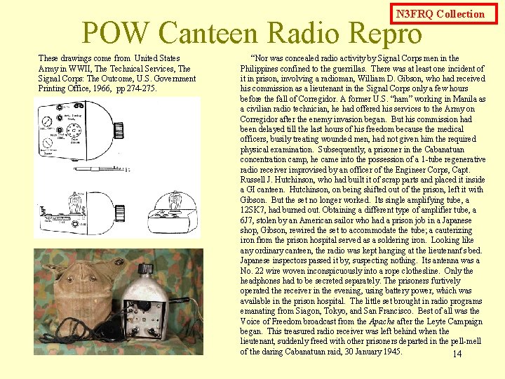 N 3 FRQ Collection POW Canteen Radio Repro These drawings come from United States N 3 FRQ Collection POW Canteen Radio Repro These drawings come from United States