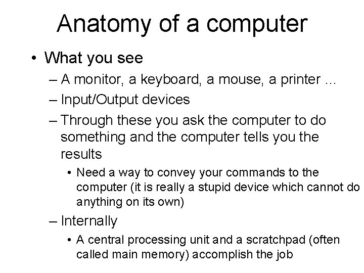 WELCOME To ESC 101 N Fundamentals of Computing