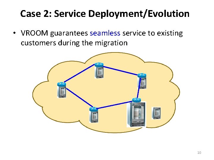 Case 2: Service Deployment/Evolution • VROOM guarantees seamless service to existing customers during the