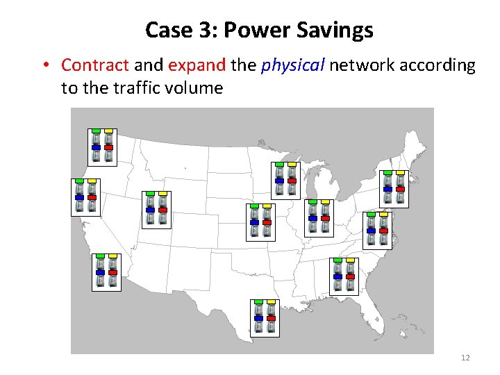 Case 3: Power Savings • Contract and expand the physical network according to the