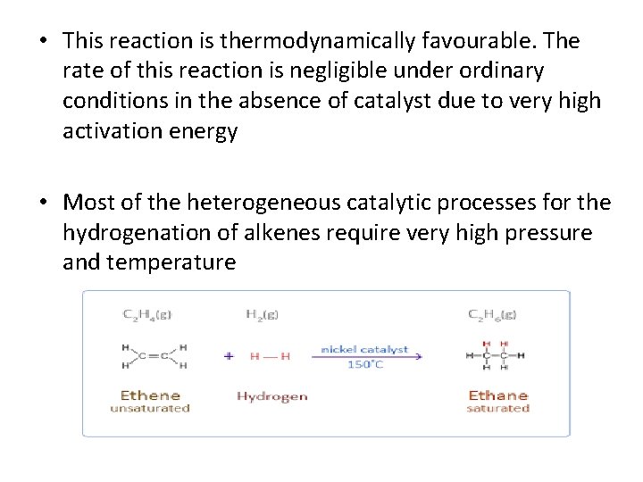 • This reaction is thermodynamically favourable. The rate of this reaction is negligible