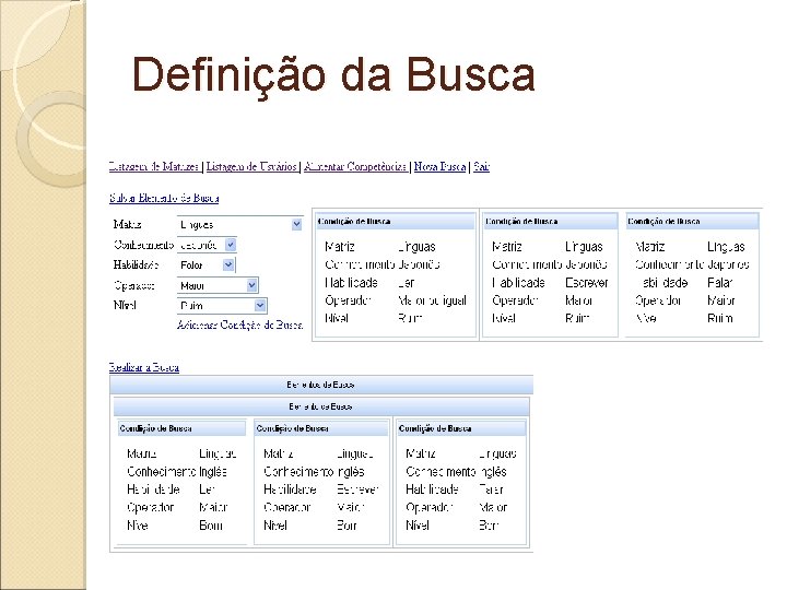 Definição da Busca 