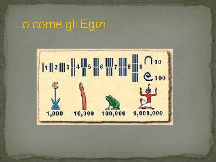 . . . o come gli Egizi 