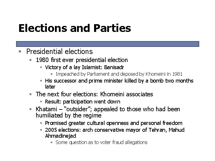 Elections and Parties § Presidential elections § 1980 first ever presidential election § Victory