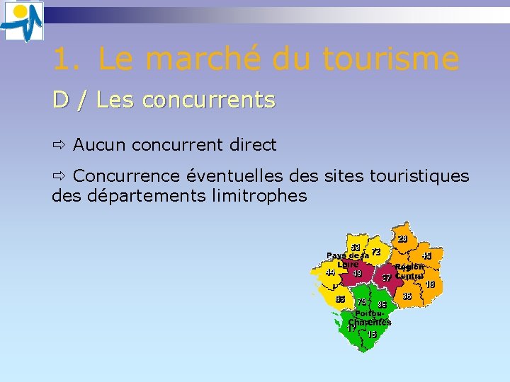 1. Le marché du tourisme D / Les concurrents ð Aucun concurrent direct ð 1. Le marché du tourisme D / Les concurrents ð Aucun concurrent direct ð