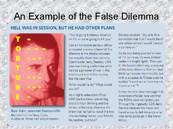 An Example of the False Dilemma 