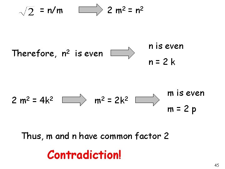 = n/m Therefore, 2 m 2 = 4 k 2 n 2 2 m
