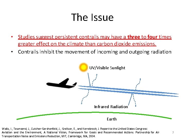 The Issue • Studies suggest persistent contrails may have a three to four times