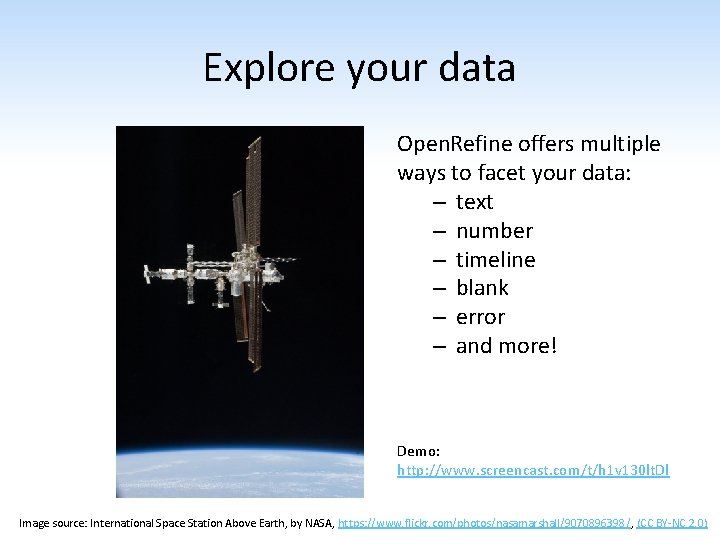 Explore your data Open. Refine offers multiple ways to facet your data: – text