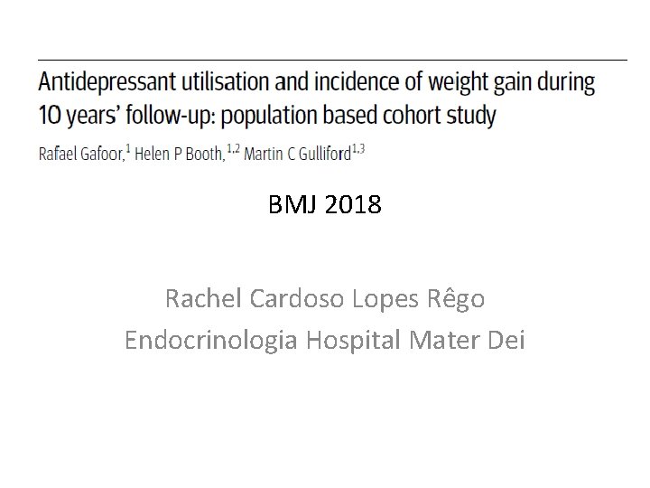 BMJ 2018 Rachel Cardoso Lopes Rêgo Endocrinologia Hospital Mater Dei 