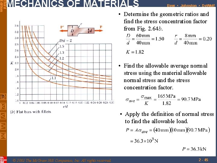 Third Edition MECHANICS OF MATERIALS Beer • Johnston • De. Wolf • Determine the Third Edition MECHANICS OF MATERIALS Beer • Johnston • De. Wolf • Determine the