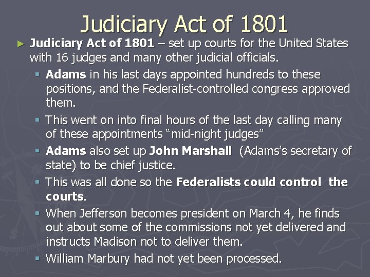 John Adams Midnight Justices 1801 Judiciary Act Of 1800 John Adams Midnight  Judges Who Were The