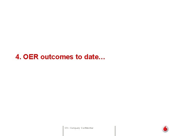  4. OER outcomes to date… C 3 – Company Confidential 