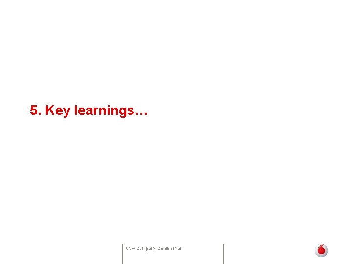  5. Key learnings… C 3 – Company Confidential 