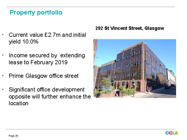 Property portfolio 292 St Vincent Street, Glasgow • Current value £ 2. 7 m