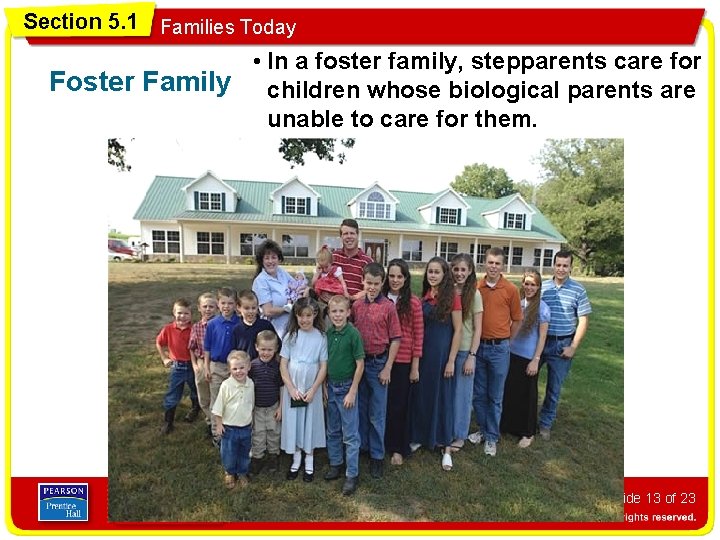 Section 5. 1 Families Today • In a foster family, stepparents care for Foster