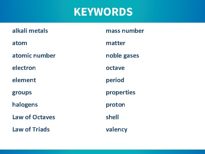 alkali metals mass number atom matter atomic number noble gases electron octave element period