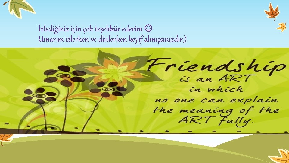 İzlediğiniz için çok teşekkür ederim Umarım izlerken ve dinlerken keyif almışsınızdır; ) İzlediğiniz için çok teşekkür ederim Umarım izlerken ve dinlerken keyif almışsınızdır; )
