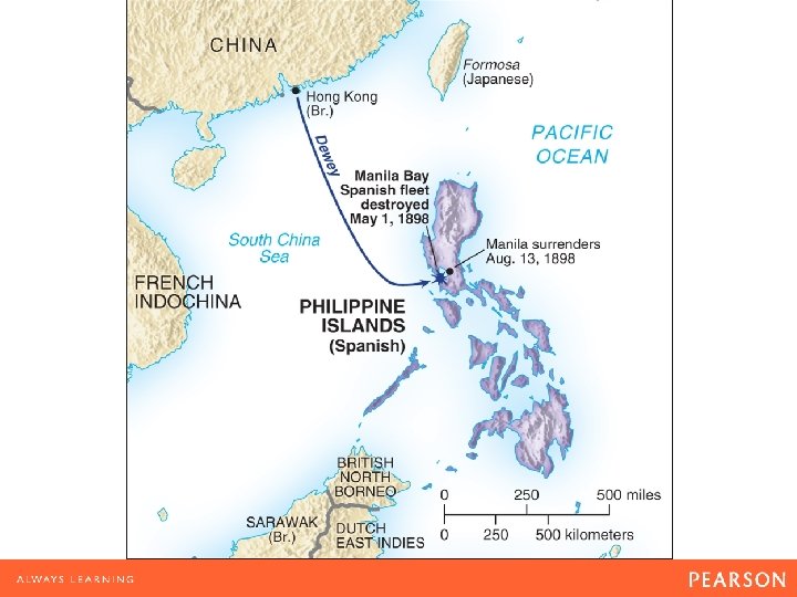 Map 21. 2 Spanish-American War: Pacific Theater Commodore Dewey, promoted to admiral immediately after