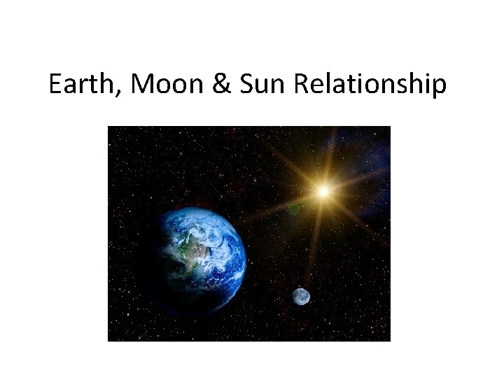 Earth, Moon & Sun Relationship 