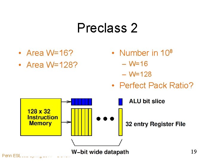 Preclass 2 • Area W=16? • Area W=128? • Number in 108 – W=16