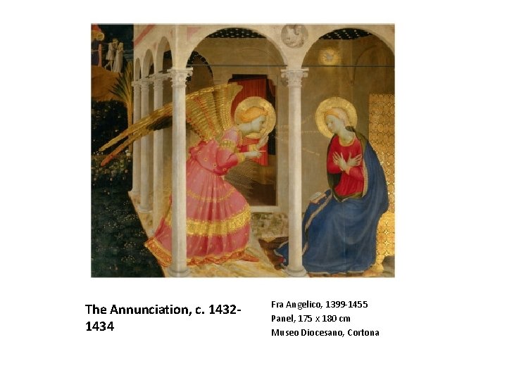 The Annunciation, c. 14321434 Fra Angelico, 1399 -1455 Panel, 175 x 180 cm Museo