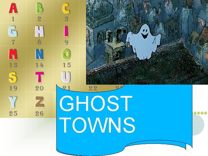 GHOST 7, 8, 15, 19, 20 TOWNS 20, 15, 23, 14, 19 