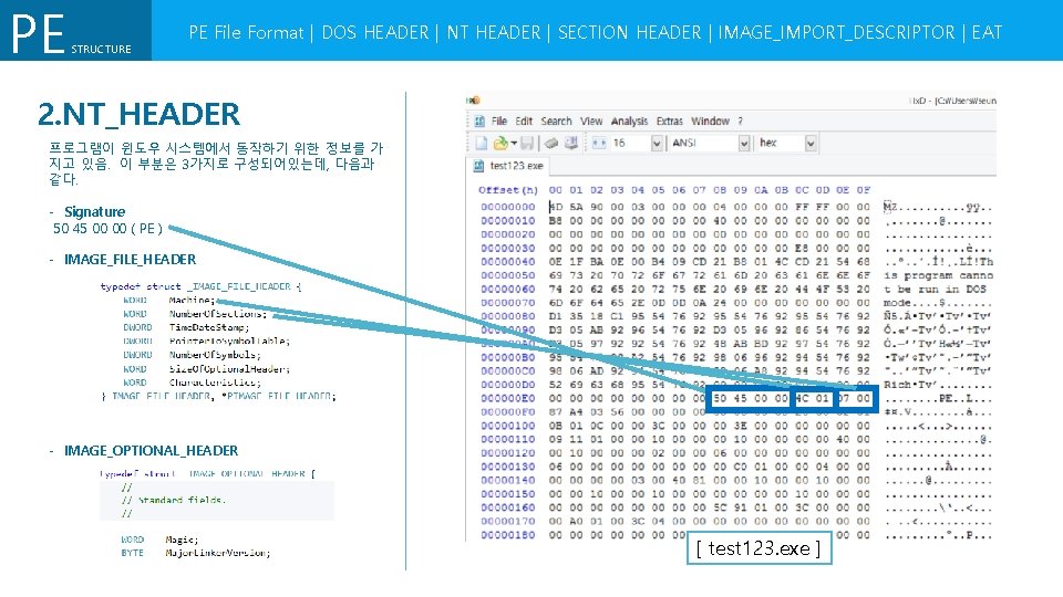 PE STRUCTURE PE File Format | DOS HEADER | NT HEADER | SECTION HEADER PE STRUCTURE PE File Format | DOS HEADER | NT HEADER | SECTION HEADER