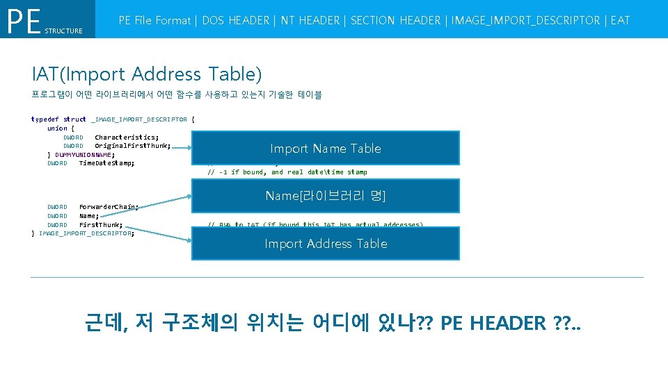 PE STRUCTURE PE File Format | DOS HEADER | NT HEADER | SECTION HEADER PE STRUCTURE PE File Format | DOS HEADER | NT HEADER | SECTION HEADER