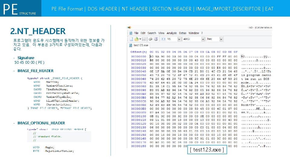 PE STRUCTURE PE File Format | DOS HEADER | NT HEADER | SECTION HEADER PE STRUCTURE PE File Format | DOS HEADER | NT HEADER | SECTION HEADER