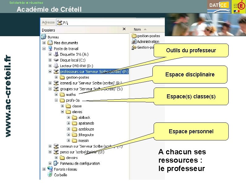 Solidarités et réussites Académie de Créteil www. ac-creteil. fr Outils du professeur Espace disciplinaire