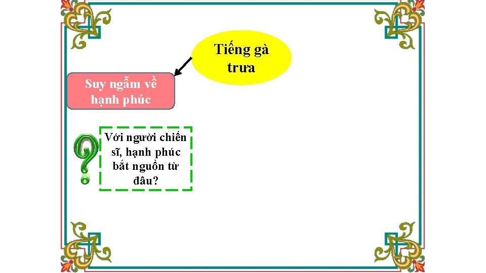 Tiếng gà trưa Suy ngẫm về hạnh phúc Với người chiến sĩ, hạnh phúc