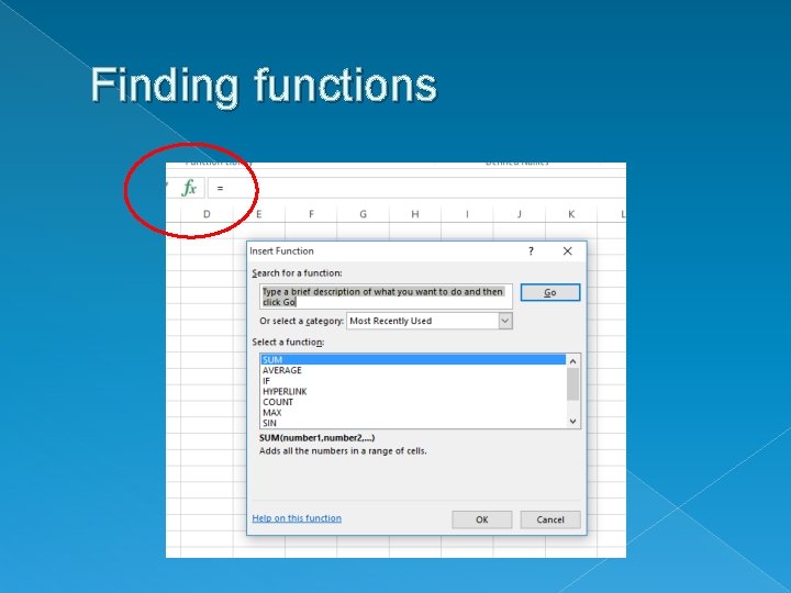 Finding functions 