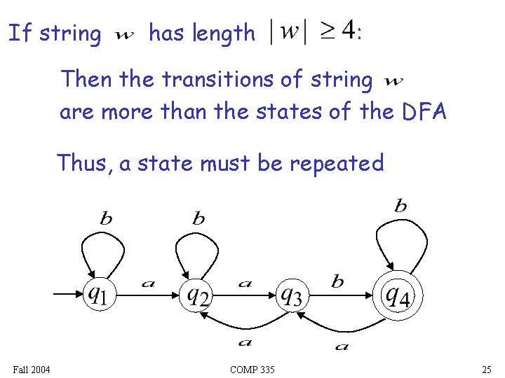 If string has length : Then the transitions of string are more than the