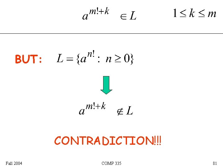 BUT: CONTRADICTION!!! Fall 2004 COMP 335 81 