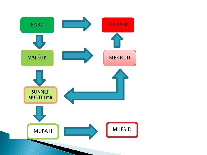 FARZ VADŽIB HARAM MEKRUH SUNNET MUSTEHAB MUBAH MUFSID 