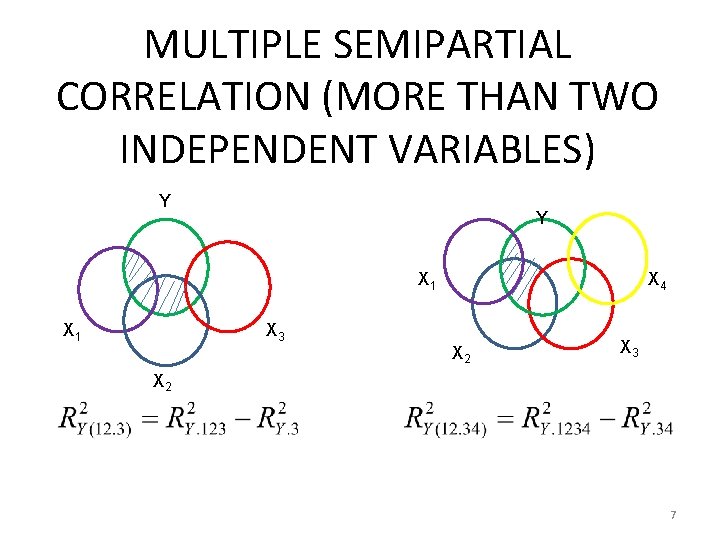 MULTIPLE SEMIPARTIAL CORRELATION (MORE THAN TWO INDEPENDENT VARIABLES) Y Y X 1 X 3