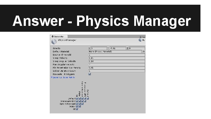 Answer - Physics Manager 