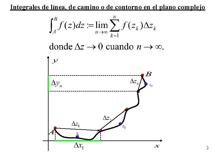 Integrales de línea, de camino o de contorno en el plano complejo 2 